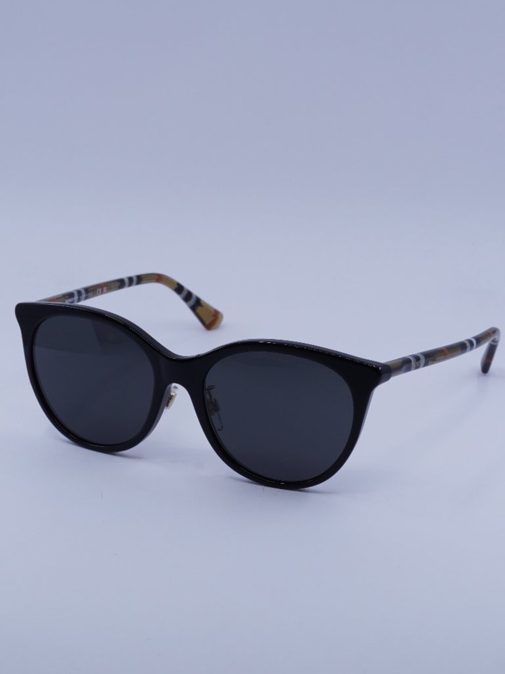 Burberry BE4464D 416187 Women Sunglasses Black Cat Eye Frame, Grey Lenses